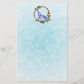 Waterverf Wolf staat in een Boho Style Wreater Briefpapier (Voorkant)