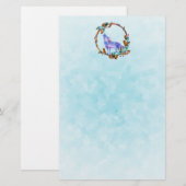 Waterverf Wolf staat in een Boho Style Wreater Briefpapier (Voorkant / Achterkant)