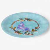 Waterverf Wolf staat in een Boho Style Wreater Papieren Bordje (Gekanteld)