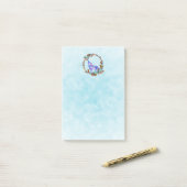 Waterverf Wolf staat in een Boho Style Wreater Post-it® Notes (Op bureau)