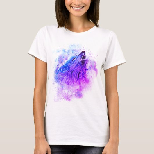 Waterverf Wolf T-Shirt (Voorkant)