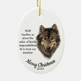 Waterverf Wolf Totem Art voor op maat gesneden ker Keramisch Ornament