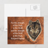 Waterverf Wolf Track Quote door Kipling Briefkaart (Voorkant / Achterkant)