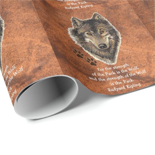 Waterverf Wolf Track Quote door Kipling Cadeaupapier (Rol Hoek)