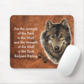 Waterverf Wolf Track Quote door Kipling Muismat (Met muis)