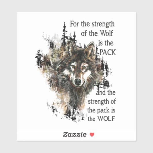 Waterverf Wolf Track Quote door Kipling Sticker (Vel)