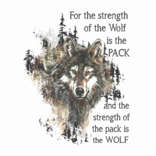 Waterverf Wolf Track Quote door Kipling Sticker (Voorkant)