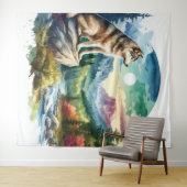 Waterverf Wolf Wandkleed (In Situ (horizontaal))