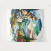 Waterverf Wolf Wandkleed (Voorkant (horizontaal))