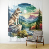 Waterverf Wolf Wandkleed (In situ)