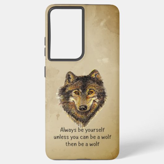 Waterverf Wolf Wees je eigen Inspirerend prijsopga Samsung Galaxy Hoesje (Achterkant)
