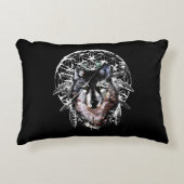 Waterverf Wolf Wild Spirit Animal Accent Kussen (Voorkant)