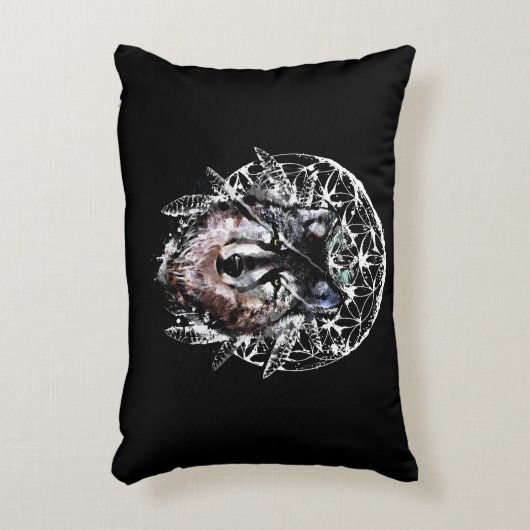 Waterverf Wolf Wild Spirit Animal Accent Kussen (Voorkant(Verticaal))