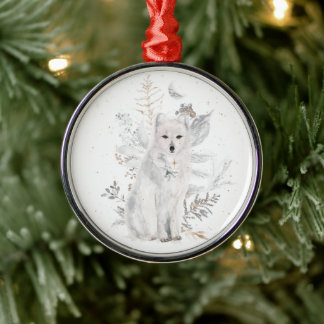 Waterverf Wolf Winter Greenery Ornament
