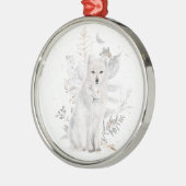 Waterverf Wolf Winter Greenery Ornament (Links)
