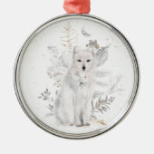 Waterverf Wolf Winter Greenery Ornament (Voorkant)