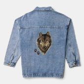 Waterverf Wolf Wolven Dier Natuur Kunst Denim Jacket (Achterkant)