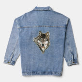 Waterverf Wolf Wolven Dier Natuur Kunst Denim Jacket (Achterkant)