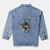 Waterverf Wolf Wolven Wolf Pack Family Quote Denim Jacket (Achterkant)