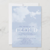 Waterverf wolk negen blauw wit Vrijgezellenfeest Kaart (Voorkant)