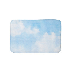 Waterverf wolken en achtergrond badmat