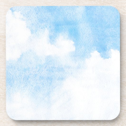 Waterverf wolken en achtergrond bier onderzetter (Voorkant)