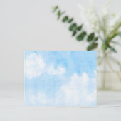 Waterverf wolken en achtergrond briefkaart (Staand voorkant)