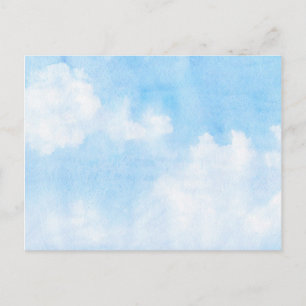 Waterverf wolken en achtergrond briefkaart