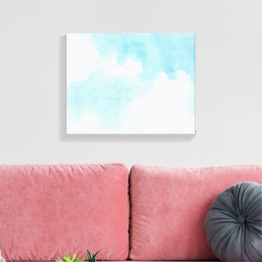 Waterverf wolken en achtergrond canvas afdruk (Insitu (Woonkamer))