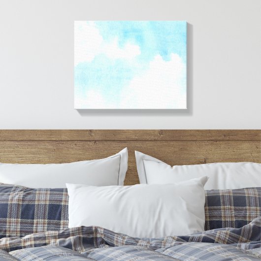 Waterverf wolken en achtergrond canvas afdruk (Insitu (Slaapkamer))