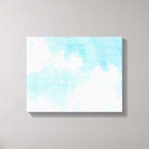 Waterverf wolken en achtergrond canvas afdruk