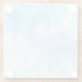Waterverf wolken en achtergrond glazen onderzetter (Achterkant)