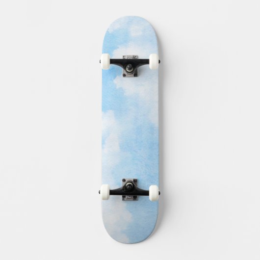 Waterverf wolken en achtergrond persoonlijk skateboard (Voorkant)