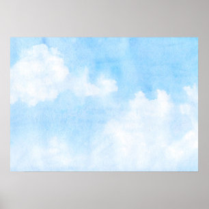Waterverf wolken en achtergrond poster
