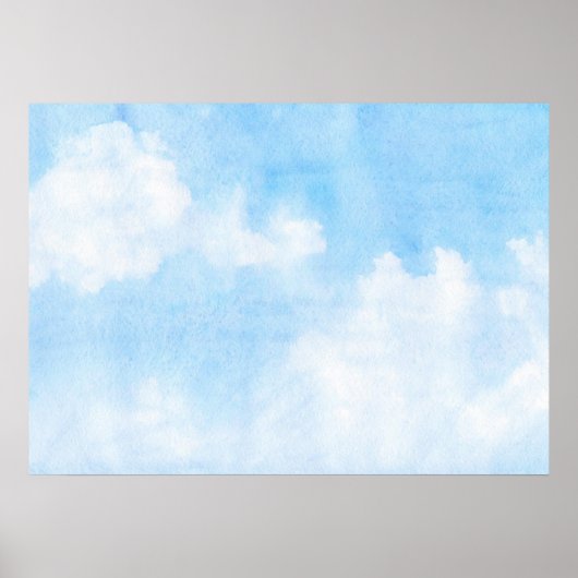 Waterverf wolken en achtergrond poster (Voorkant)