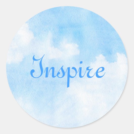 Waterverf wolken en achtergrond ronde sticker (Voorkant)