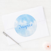 Waterverf wolken en achtergrond ronde sticker (Envelop)