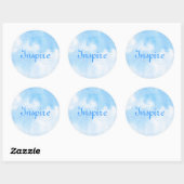 Waterverf wolken en achtergrond ronde sticker (Vel)