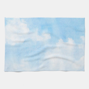 Waterverf wolken en achtergrond theedoek