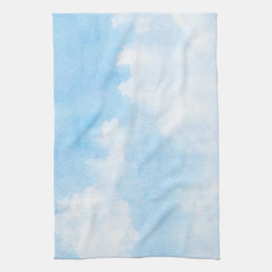 Waterverf wolken en achtergrond theedoek (Verticaal)