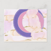 Waterverf wolken in roze en gouden, lila halo kuns briefkaart (Voorkant)