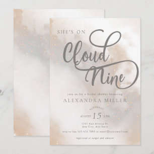 Waterverf Wolken   Modern Trendy Vrijgezellenfeest Kaart