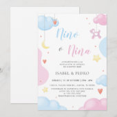 Waterverf Wolken & Sterren Spaans Geslacht Onthull Kaart (Voorkant / Achterkant)