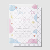 Waterverf Wolken & Sterren Spaans Geslacht Onthull Vellum Uitnodigingen (Offset (Uitnodiging))