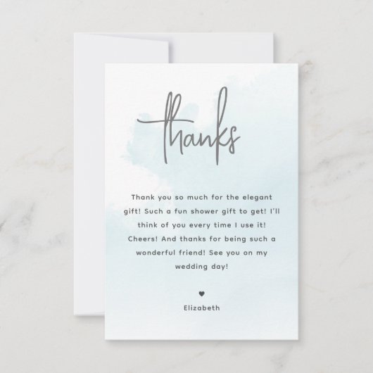 Waterverf Wolken Trouwfeest Bedankkaart (Voorkant)