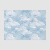 Waterverf Wolken Zacht blauw Tissuepapier (Voorkant)