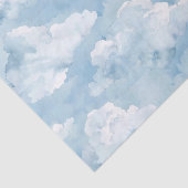 Waterverf wolken Zachte blauwe tint Tissuepapier (Detail)