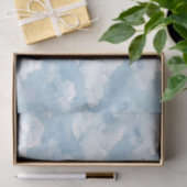 Waterverf wolken Zachte blauwe tint Tissuepapier (Geschenk)