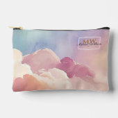 Waterverf Wolken Zwart Goud Monogram Naam Script Etui (Voorkant)