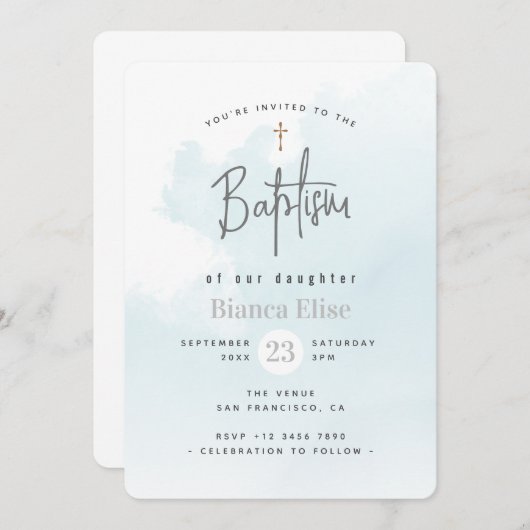 Waterverf wolkendoop kaart (Voorkant / Achterkant)